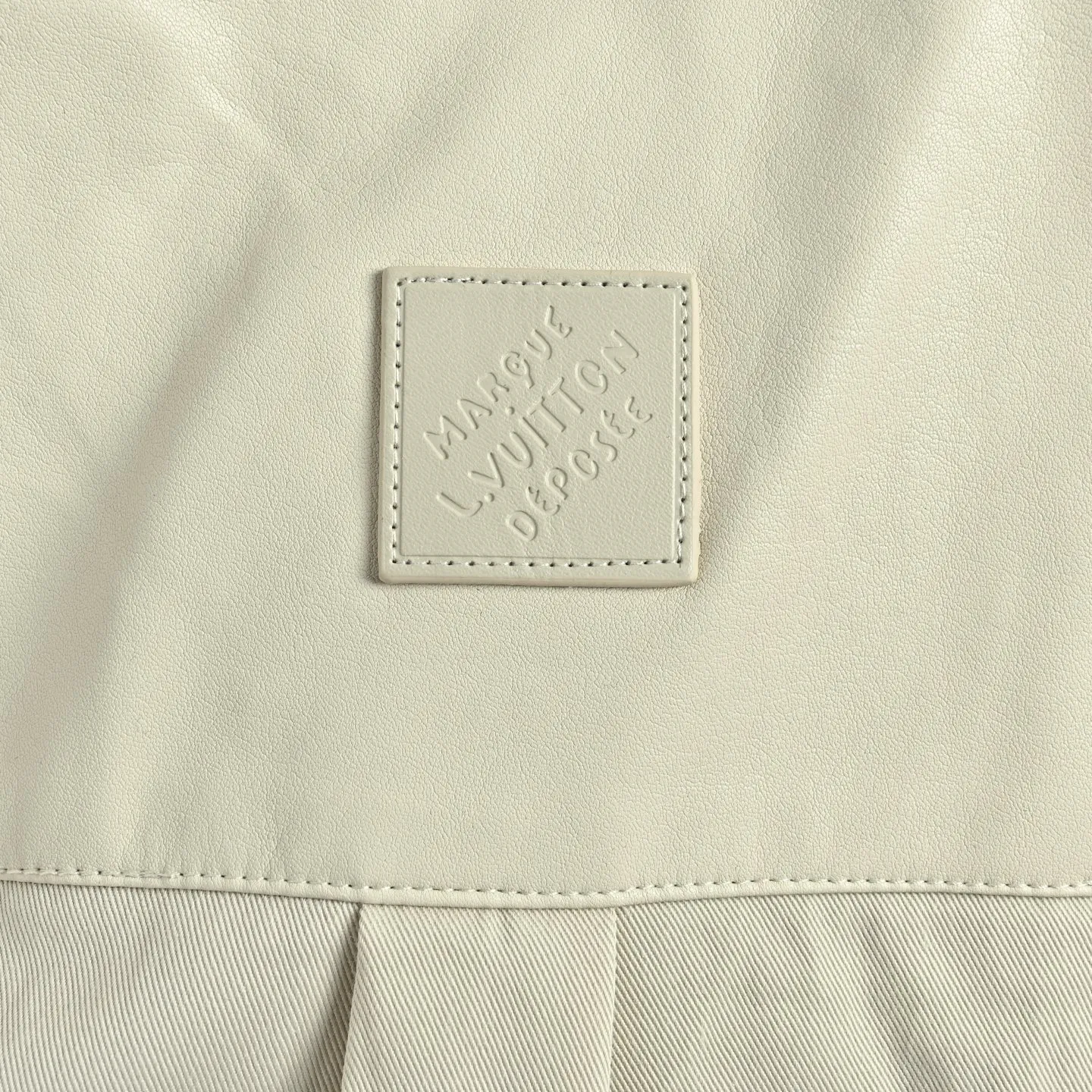 Louis Vuitton/Louis Vuitton logo embroidered pocket single-breasted leather jacket